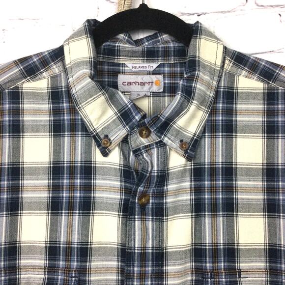 Carhart Relaxed Fit Streetwear Plaid Workwear Button Down Shirt Men's XL Tall - Picture 9 of 16